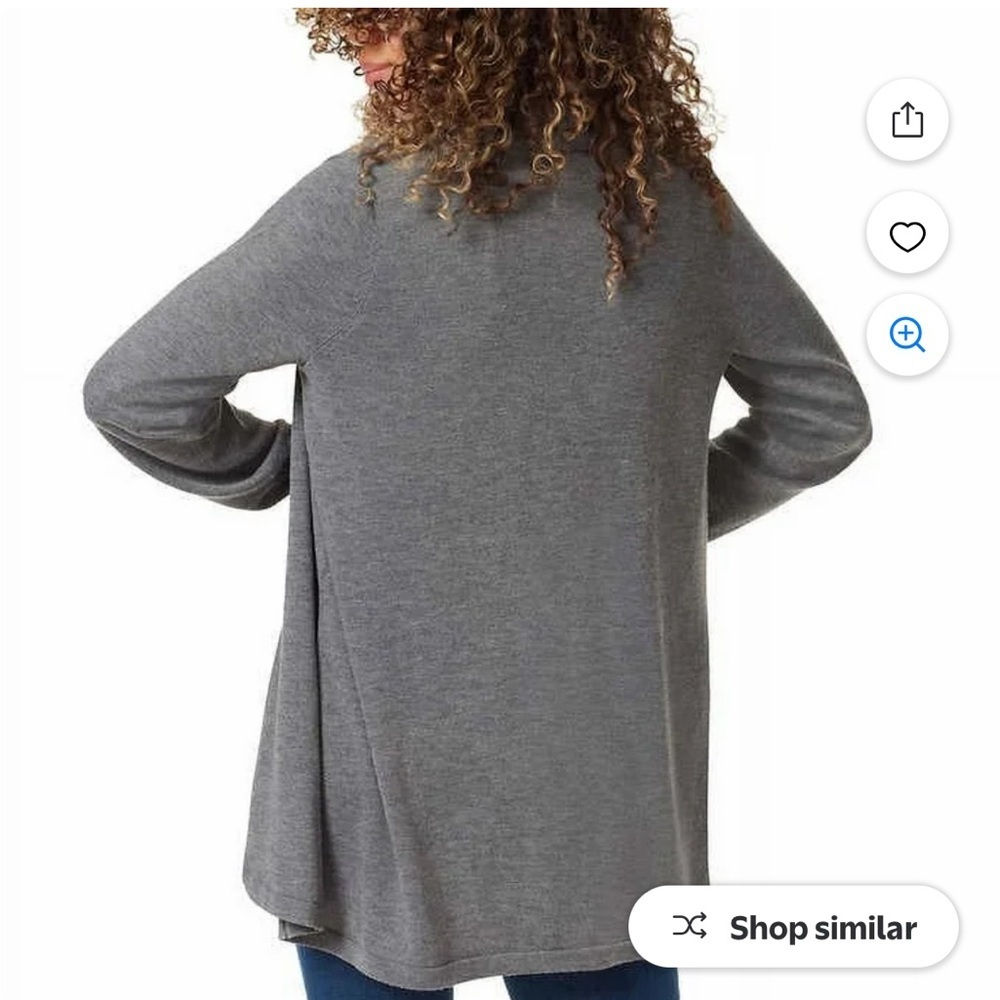 NWT Ella moss cozy open cardigan charcoal gray L‎ - Picture 3 of 4